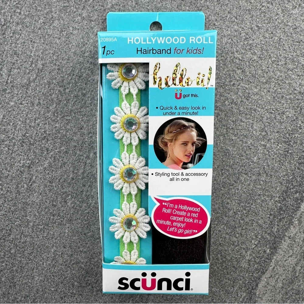 NIP Dainty Daisy Floral Hollywood Roll Kids Small head Hairband 1 pc by Scunci